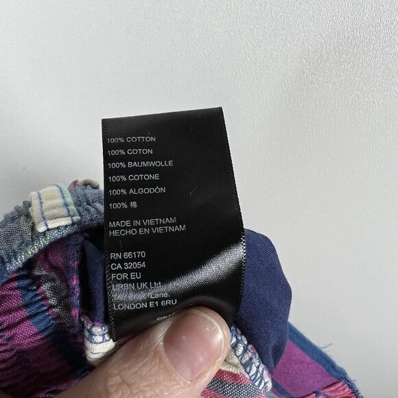 BDG Women's Multicolor Plaid Elastic Drawstring Cropped Pants Small Boho Artsy - Picture 10 of 11